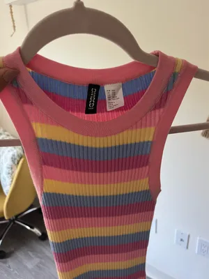 H&M Rainbow stripe knit dress thumbnail 3