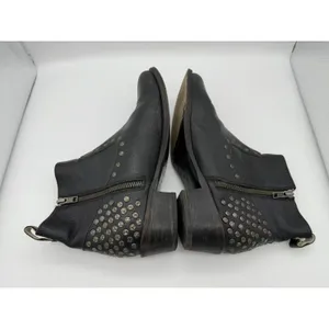 Mr. Wolf Studded Leather Ankle Boots Womens 7.5 Black Cowboy Festival Travel thumbnail 5