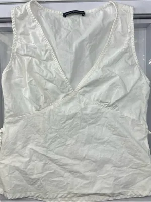 Brandy Melville White Sleeveless V-Neck Wrap Top (Ready To Ship) thumbnail 1
