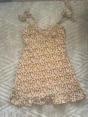 Princess Polly Yellow Floral Tie-Strap Mini Dress thumbnail 1