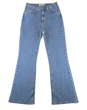 Denim Forum Aritzia Joni High Rise Flare Jeans Blue Medium Wash 28 DW1663 thumbnail 1