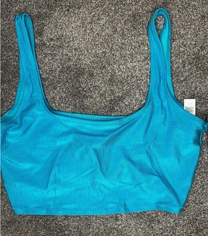 Aerie Scoop Bikini Top Aqua Ribbed thumbnail 1
