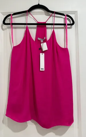 NWT Naked Zebra Bright Hot Pink Strappy Pink Camisole thumbnail 1