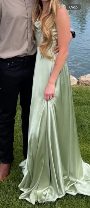 Satin green dress Size XS thumbnail 1