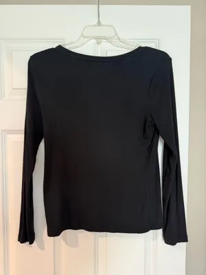a new day Black Long Sleeve Ribbed Top thumbnail 3