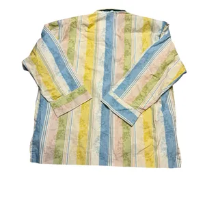 ✨😴 Parterre Striped‎ Floral Pajama Top XS Oversized Cotton Sleep Shirt 😴✨ thumbnail 5