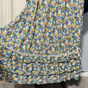 Cynthia Rowley Vintage‎ Floral Cottagecore Bohemian Layered High Waist Skirt M thumbnail 5