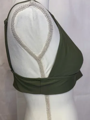 aerie Olive Green Lightweight Shirt-Style Bikini Set thumbnail 3