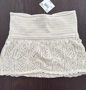 American Eagle Outfitters Cream Lace strapless top thumbnail 3