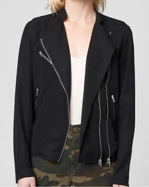 Blank NYC Double Zipper Black Moto Jacket Women's XS thumbnail 1