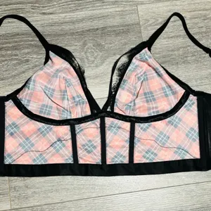 Victoria's Secret Longline Plaid Lace‎ Bustier Crop Large thumbnail 9