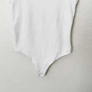 [Nuuds] White Ribbed Knit Scoop Neck Sleeveless Tank Bodysuit Top Size Medium M thumbnail 7