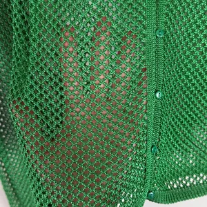 NWT Nasty Gal Crochet Net Green Cardigan in Green Size Small‎ thumbnail 5