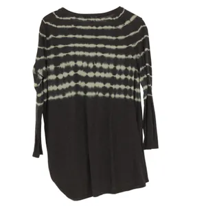 She + Sky Tunic Top Womens Large Black Tie Dye Twist Front Asymmetrical Hem thumbnail 4
