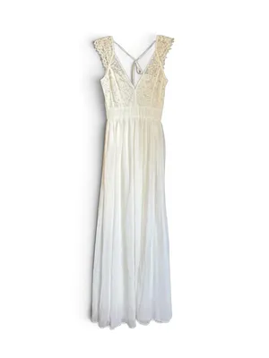 NWOT Lulus Bridal Cherish You Always White Lace Maxi Dress XS thumbnail 6