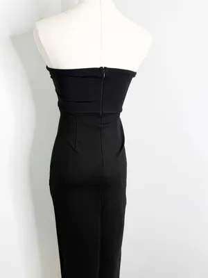 Superdown Ryleigh Strapless Maxi Dress Black XS Revolve Slit thumbnail 5