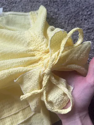 SHEIN Yellow Ruched Swim Coverup Skirt thumbnail 4