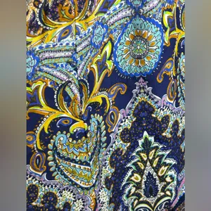 Johanne Beck Floral Paisley Print Silk Lace Tiered Maxi Dress Strap Boho. SZ S/M thumbnail 7