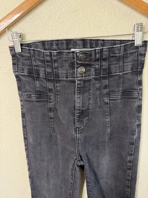 Free People We the Free Jayde Flare Jeans Charcoal Black Womens Size 27 thumbnail 3