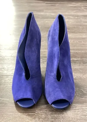 Elegant‎ Royal Blue Suede Peep-Toe High Heel Pumps Stilettos Evening Shoes S-39 thumbnail 1