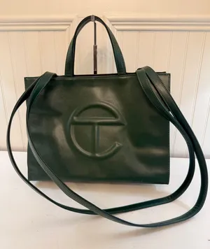 Telfar Shopping Bag Dark Olive Green Vegan Leather thumbnail 1