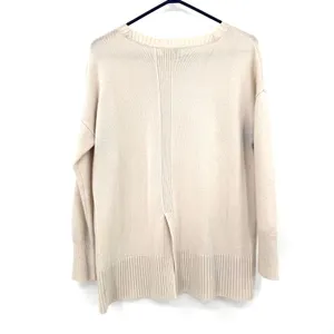 Vineyard Vines Size Medium Pullover Sweater Cashmere Blend Cream‎ Knit Flawed thumbnail 2