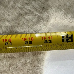 Easel hooded L eyelash sweater cream black stripes soft preppy v-neck neutral thumbnail 7