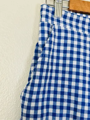 Sonderhaus Perfect Pants Blue & White Gingham Relaxed Fit Cotton Pants Size XS thumbnail 10