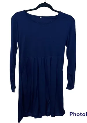 Navy Blue Long Sleeve Dress thumbnail 1