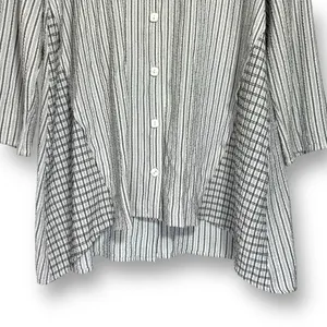 Habitat Clothes To Live In Shirt S Crinkle Crepe Top‎ Asymmetrical Lagenlook thumbnail 4