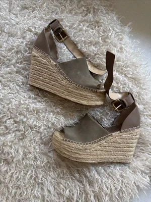 Marc Fisher MLADALYN sz 8.5 espadrille wedges mint condition thumbnail 2