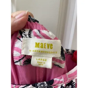 Anthropologie x Maeve Tiered Printed Mini Dress large EMBROIDERED SQUIGGLE thumbnail 7