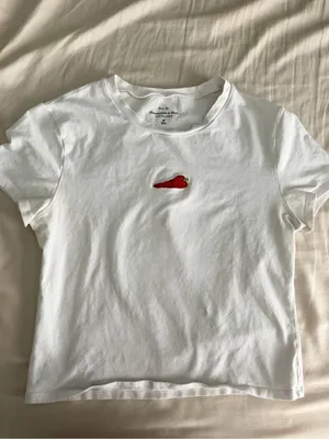 Abercrombie chili pepper baby tee white medium thumbnail 2