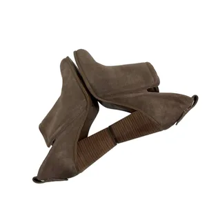 Vince Camuto Francia Suede Bootie Taupe Stacked Block Heel 8.5 Ankle Boots thumbnail 7