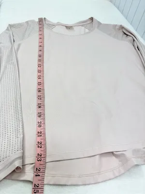 Calia Light Pink Long-Sleeve Performance Top Size S thumbnail 8