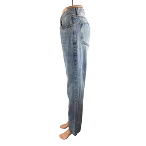 Princess Polly Women's Blue High Waisted Straight Leg Baggy Denim Jeans Size 2 thumbnail 3