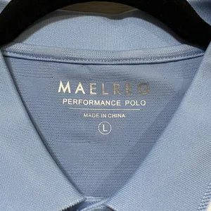 MAELREG Performance Polo Light Blue Geometric Jacquard UPF 30+ Mens Large NEW thumbnail 4