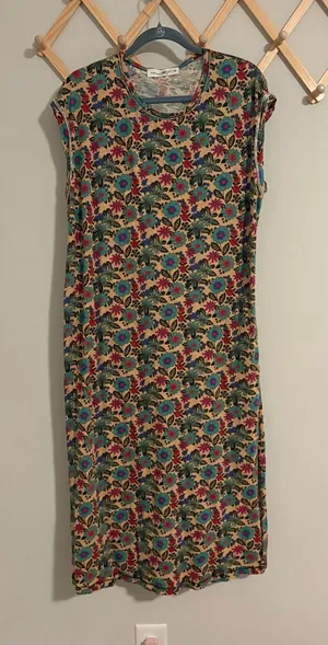 Natural Life Cotton Floral Midi Dress size Medium thumbnail 1