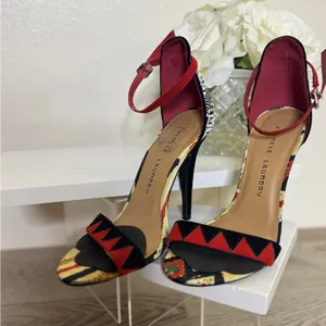 Chinese Laundry La Paz Black, White and Ginger Ankle Strap Heels thumbnail 2