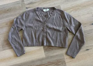 Cropped Brown Cardigan Size XS thumbnail 1
