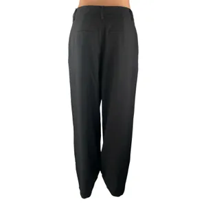 Commense Women's Black High Rise Pleated Loose Straight Trousers Pants Size M thumbnail 2