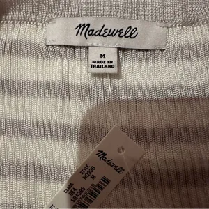 Madewell Micro-Rib Short Sleeve Striped Sweater Tee in‎ Monument Sz M NEW thumbnail 5