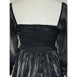 Thirty Thirty Black Baby Doll Mini‎ Dress Sheer Sleeves Sz XL LBD Whimsy Goth thumbnail 6