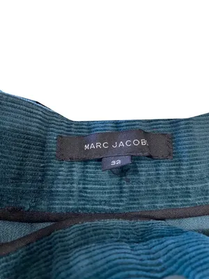 Marc Jacobs Corduroy Wide Leg Pants Teal Green Size 32 Minimalist Preppy Casual thumbnail 3