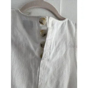 J.Crew‎ Button-Back Shift Dress Womens Size 00 White Denim Mini Rush Sorority thumbnail 7