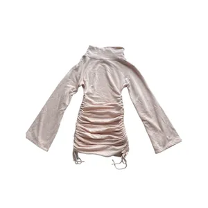 Daily Practice Anthropologie High Neck Long Sleeve Ruched Mini Dress XXS Pink‎ thumbnail 8