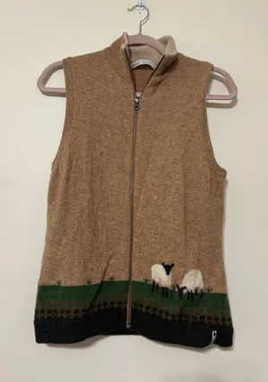 Woolrich sheep motif Zip Up Sweater vest thumbnail 1