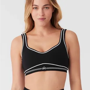 Alo Yoga NWT Airbrush Heart Throb Sports Padded Bra Black/White Size S thumbnail 1