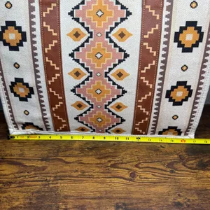 Wrangler Southwestern Canvas Tote Bag Large Aztec Print Faux Leather Trim Brown thumbnail 5