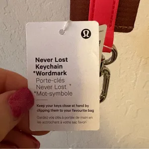 Lululemon Never Lost Keychain Word Mark NWT authentic ancp/glzp/wht thumbnail 2